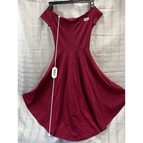 Windsor Womens Dress High Low Stretch Off Shoulder Color Red Burgundy Size S - Picture 7 of 16